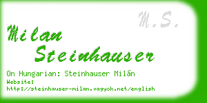 milan steinhauser business card